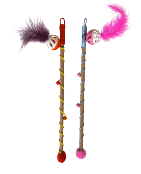 Karamel Sesli Toplu Tüylü Kedi Oltası 40-50 cm Renkli Karamel Sesli Toplu Tüylü Kedi Oltası 40-50 cm Renkli