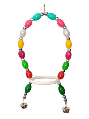 Renkli Boncuklu Oval Papağan Salıncağı 13-22 cm Renkli