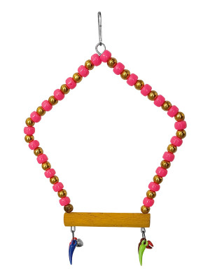 Beşgen Çanlı Muhabbet Kuşu Salıncağı 7-14 cm Renkli