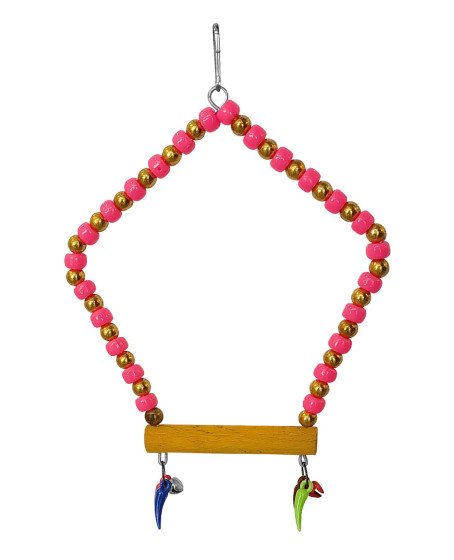 Beşgen Çanlı Muhabbet Kuşu Salıncağı 7-14 cm Renkli Beşgen Çanlı Muhabbet Kuşu Salıncağı 7-14 cm Renkli