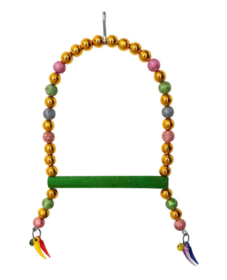 Renkli Boncuklu Ve Parlak Taşlı Kuşu Salıncağı 10-16 cm Renkli Boncuklu Ve Parlak Taşlı Kuşu Salıncağı 10-16 cm