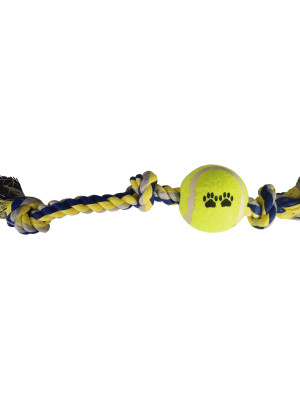 Tenis Toplu Uzun Düğümlü Köpek Diş İpi 7-40 cm Mavi