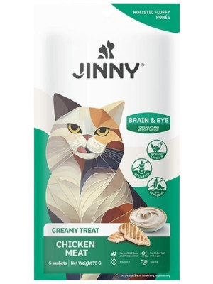 Jinny Creamy Brain Eye Göz Sağlığı Tavuklu Kedi Sıvı Ödül Maması 5x15 gr