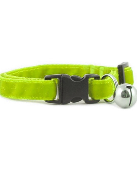 Kedi Boyun Tasması Kadife Dokulu Çanlı 1*30 cm Neon Sarı Kedi Boyun Tasması Kadife Dokulu Çanlı 1*30 cm Neon Sarı
