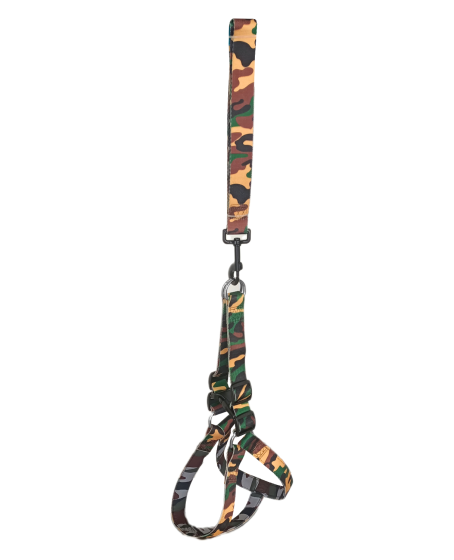 Köpek Göğüs Tasma Seti Dokuma 3 cm*70-90 cm Kamuflaj Köpek Göğüs Tasma Seti Dokuma 3 cm*70-90 cm Kamuflaj
