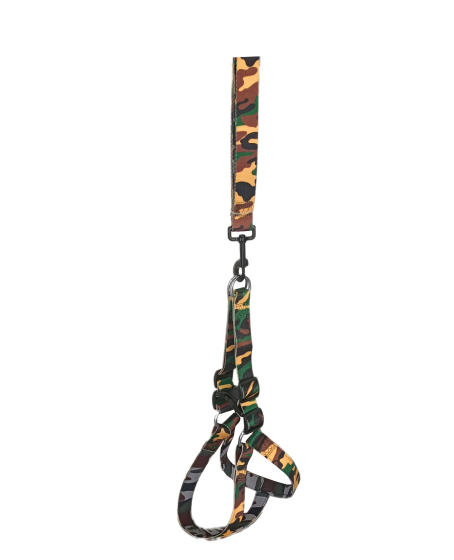Köpek Göğüs Tasma Seti Dokuma 3 cm*70-90 cm Kamuflaj Köpek Göğüs Tasma Seti Dokuma 3 cm*70-90 cm Kamuflaj