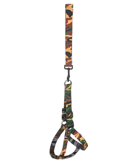 Köpek Göğüs Tasma Seti Dokuma 3 cm*70-90 cm Kamuflaj Köpek Göğüs Tasma Seti Dokuma 3 cm*70-90 cm Kamuflaj
