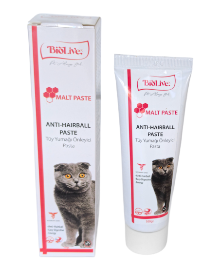 Biolive AntiHairBall Kediler İçin Tüy Yumağı Önleyici Paste 100gr Biolive AntiHairBall Kediler İçin Tüy Yumağı Önleyici Paste 100gr
