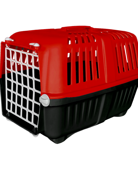 Sert Plastik Kedi Köpek Taşıma Çantası 28 X 44 X 32 cm Kırmızı Gri Sert Plastik Kedi Köpek Taşıma Çantası 28 X 44 X 32 cm Kırmızı Gri