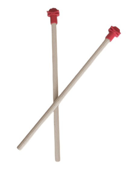 Doğal Ahşap Kuş Tüneği 1.2 cm-25 cm Standart  Kırmızı (2 Adet)