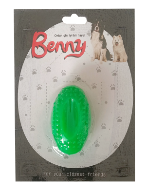 Benny Köpek Oyuncağı Sert Elips Top 8 x 4.5 cm Yeşil