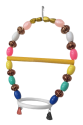 Renkli Boncuklu Oval Halkalı Papağan Salıncağı 15 cm-23 cm Renkli Boncuklu Oval Halkalı Papağan Salıncağı 15 cm-23 cm
