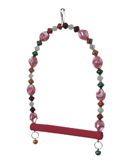 Boncuklu Ve Tünekli Kuş Salıncağı 10 cm-14 cm Bordo Boncuklu Ve Tünekli Kuş Salıncağı 10 cm-14 cm Bordo