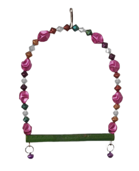 Boncuklu Ve Tünekli Kuş Salıncağı 10 cm-14 cm Bordo Boncuklu Ve Tünekli Kuş Salıncağı 10 cm-14 cm Bordo