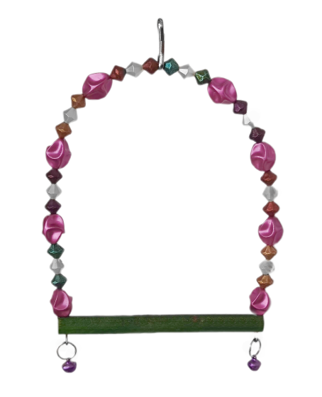 Boncuklu Ve Tünekli Kuş Salıncağı 10 cm-14 cm Bordo Boncuklu Ve Tünekli Kuş Salıncağı 10 cm-14 cm Bordo