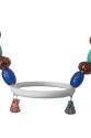 Renkli Boncuklu Oval Halkalı Papağan Salıncağı 15 cm-23 cm Renkli Boncuklu Oval Halkalı Papağan Salıncağı 15 cm-23 cm