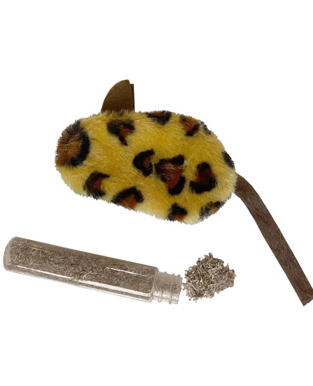 Kedi Oyuncağı Leopar Desenli Peluş Fare 6-10-18 cm