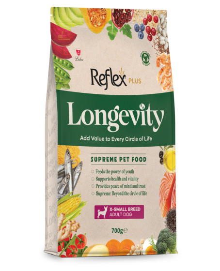 Reflex Plus Longevity Hipoalerjenik Çok Küçük Irk Yetişkin Köpek Maması 700gr Reflex Plus Longevity Hipoalerjenik Çok Küçük Irk Yetişkin Köpek Maması 700gr