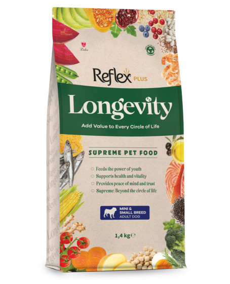 Reflex Plus Longevity Hipoalerjenik Mini ve Küçük Irk Yetişkin Köpek Maması 1,4kg Reflex Plus Longevity Hipoalerjenik Mini ve Küçük Irk Yetişkin Köpek Maması 1,4kg