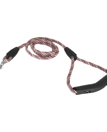 Üçlü Sarmallı Köpek Gezdirme Halatı 1 cm-120 cm Lila Krem Üçlü Sarmallı Köpek Gezdirme Halatı 1 cm-120 cm Lila Krem