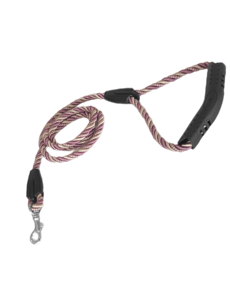 Üçlü Sarmallı Köpek Gezdirme Halatı 1 cm-120 cm Lila Krem Üçlü Sarmallı Köpek Gezdirme Halatı 1 cm-120 cm Lila Krem