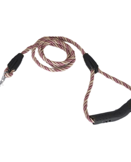 Üçlü Sarmallı Köpek Gezdirme Halatı 1 cm-120 cm Lila Krem Üçlü Sarmallı Köpek Gezdirme Halatı 1 cm-120 cm Lila Krem