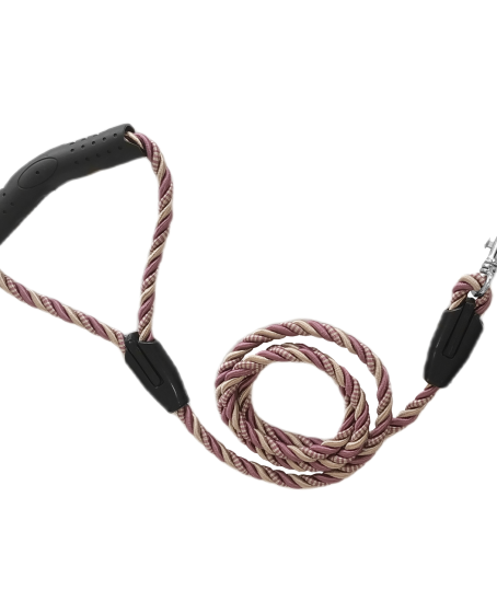 Üçlü Sarmallı Köpek Gezdirme Halatı 1 cm-120 cm Lila Krem Üçlü Sarmallı Köpek Gezdirme Halatı 1 cm-120 cm Lila Krem