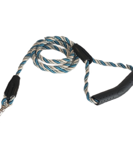 Üçlü Sarmallı Köpek Gezdirme Halatı 1 cm-120 cm Mavi Beyaz Üçlü Sarmallı Köpek Gezdirme Halatı 1 cm-120 cm Mavi Beyaz