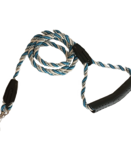 Üçlü Sarmallı Köpek Gezdirme Halatı 1 cm-120 cm Mavi Beyaz Üçlü Sarmallı Köpek Gezdirme Halatı 1 cm-120 cm Mavi Beyaz