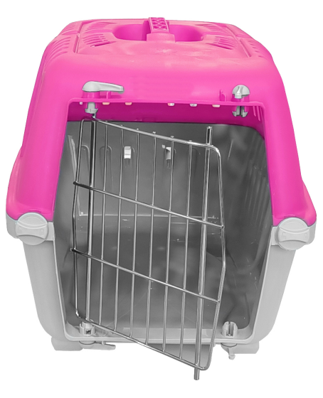 Metal Kapaklı Kedi Köpek Taşıma Çantası 28 x 32-44 cm Pembe Gri Metal Kapaklı Kedi Köpek Taşıma Çantası 28 x 32-44 cm Pembe Gri