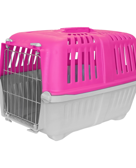 Metal Kapaklı Kedi Köpek Taşıma Çantası 28 x 32-44 cm Pembe Gri Metal Kapaklı Kedi Köpek Taşıma Çantası 28 x 32-44 cm Pembe Gri