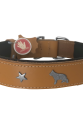 Deri Köpek Figürlü Köpek Boyun Tasması 56-64 cm XL Kamel Deri Köpek Figürlü Köpek Boyun Tasması 56-64 cm XL Kamel