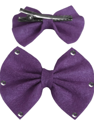 Pullu Keçe Kedi Köpek Tokası Mor 4.5-5.5 cm ( 2 Adet )