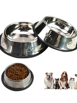 Karamelpet  Pati Desenli Çelik Mama ve Su Kabı 16 Oz 500 ml 22 cm