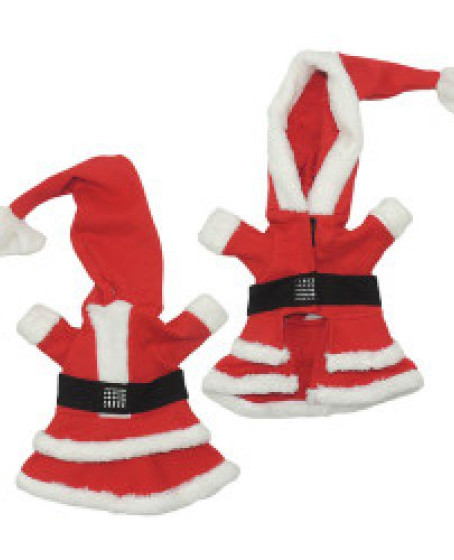 Yılbaşı Noel Baba Kostümü Kapüşonlu XS 20 CM