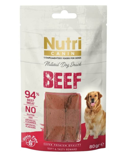 Nutri Canin Tahılsız Biftekli Köpek Ödül Maması 80 gr Nutri Canin Tahılsız Biftekli Köpek Ödül Maması 80 gr