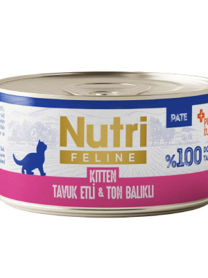 Nutri Feline Tavuk Etli ve Ton Balıklı Tahılsız Yavru Kedi Konservesi 70 Gr