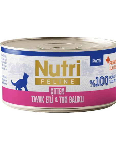 Nutri Feline Tavuk Etli ve Ton Balıklı Tahılsız Yavru Kedi Konservesi 70 Gr