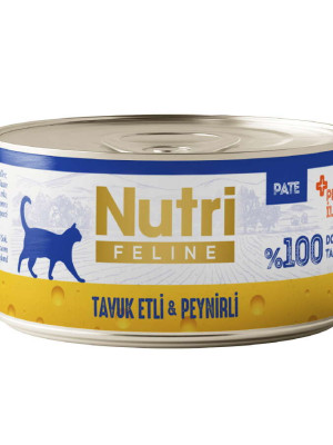 Nutri Feline Pate Tavuk Etli ve Peynirli Tahılsız Kedi Konservesi 70 Gr