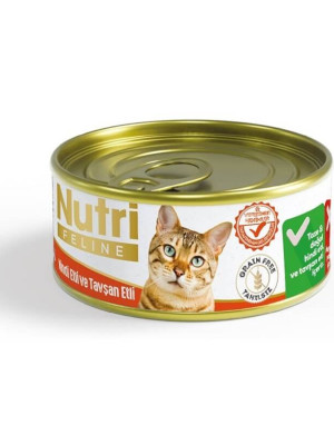 Nutri Feline Tahılsız Hindi ve Tavşan Etli Kedi Konservesi 85 Gr