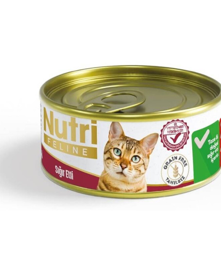 Nutri Feline Tahılsız Sığır Etli Kedi Konservesi 85 Gr Nutri Feline Tahılsız Sığır Etli Kedi Konservesi 85 Gr