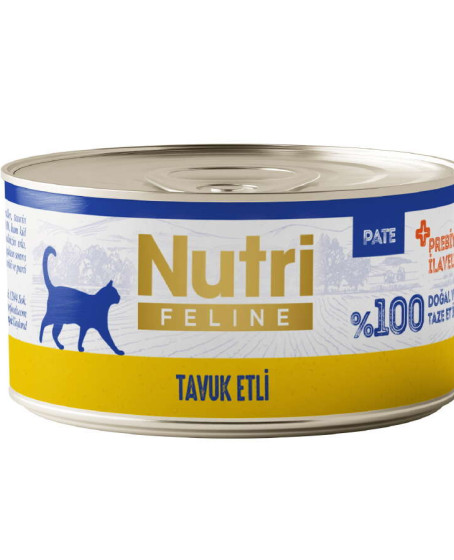 Nutri Feline Pate Tavuk Etli Tahılsız Kedi Konservesi 70 Gr Nutri Feline Pate Tavuk Etli Tahılsız Kedi Konservesi 70 Gr