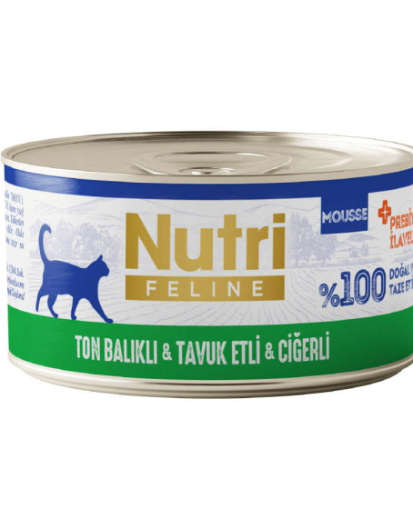 Nutri Feline Ton Tavuk ve Ciğerli Tahılsız Kedi Konservesi 70 Gr Nutri Feline Ton Tavuk ve Ciğerli Tahılsız Kedi Konservesi 70 Gr