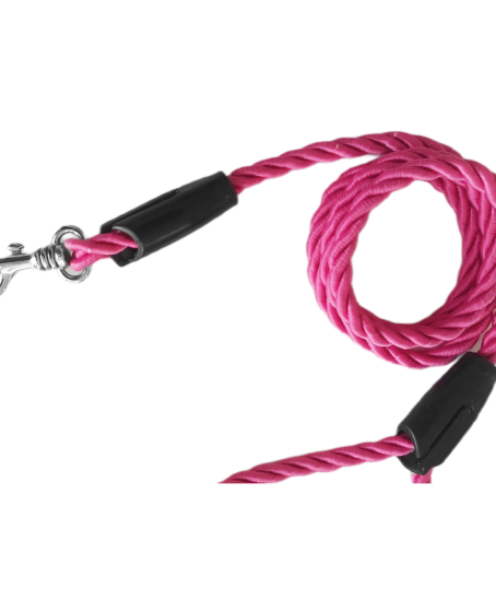Üçlü Sarmallı Köpek Gezdirme Halatı 1 cm-120 cm Pembe Üçlü Sarmallı Köpek Gezdirme Halatı 1 cm-120 cm Pembe