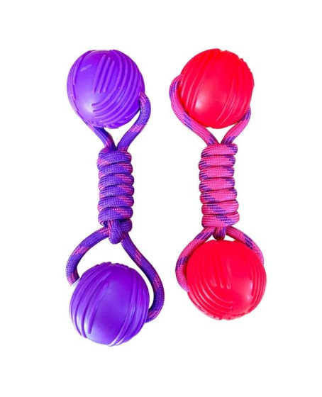 Karamel Örgü Halter Köpek Oyuncak 23 cm  Renkli