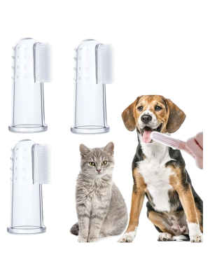 Kedi ve Köpek Parmak Diş Fırçası 5.5 cm Şeffaf