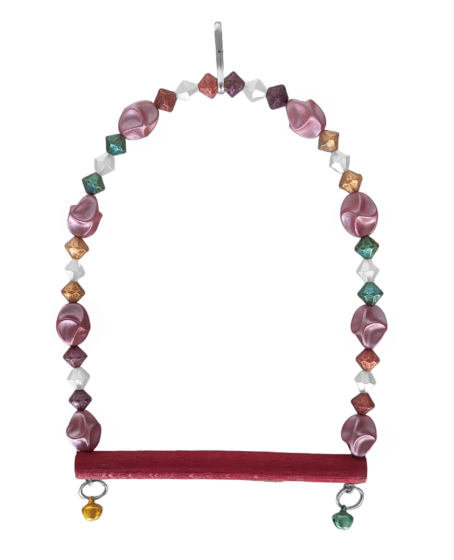 Boncuklu Ve Tünekli Kuş Salıncağı 10 cm-14 cm Bordo Boncuklu Ve Tünekli Kuş Salıncağı 10 cm-14 cm Bordo