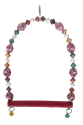 Boncuklu Ve Tünekli Kuş Salıncağı 10 cm-14 cm Bordo Boncuklu Ve Tünekli Kuş Salıncağı 10 cm-14 cm Bordo
