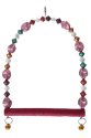 Boncuklu Ve Tünekli Kuş Salıncağı 10 cm-14 cm Bordo Boncuklu Ve Tünekli Kuş Salıncağı 10 cm-14 cm Bordo