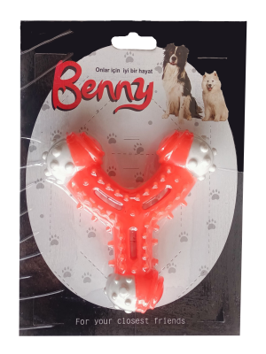 Benny Diş Kaşıma Köpek Oyuncağı Çatal 11 cm Turuncu